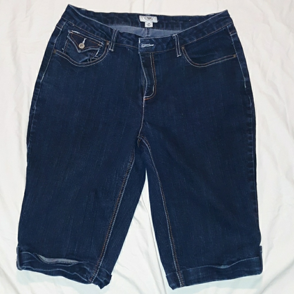 Womans 16W dark blue Cato stretch jean capris